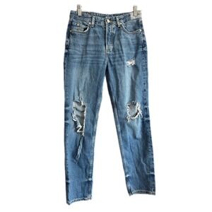 ANDENIM Boyfriend Jeans Distressed Medium Wash Women US Size 2‎